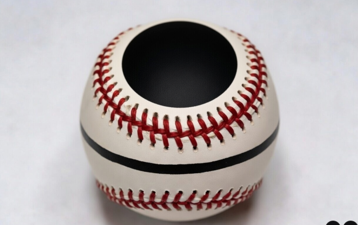 Baseball with Spin Coach drawn circles and lines